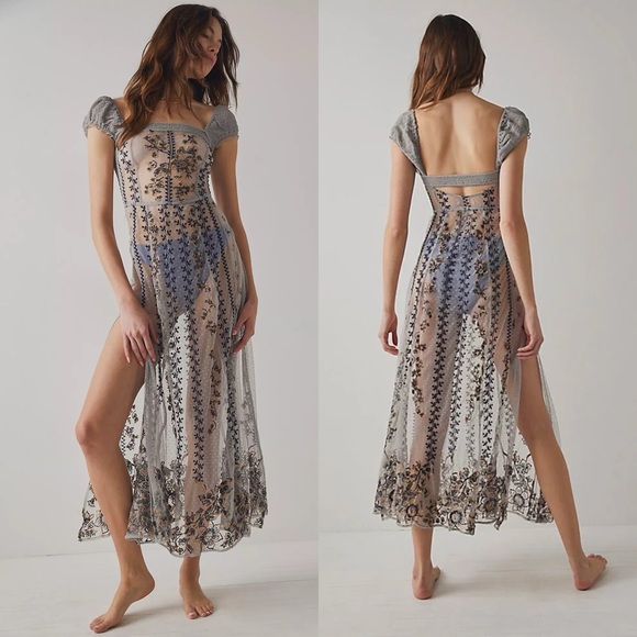 Free People Other - New Free People Autumn In Paris Maxi Slip Dress